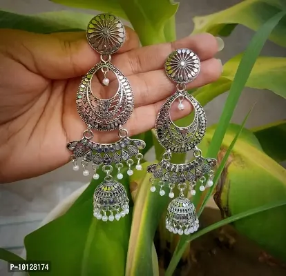 Oxidized Long Earrings for girls and women. Fashionable oxidized earrings for party wear purposes. High quality earrings at very reasonable price.