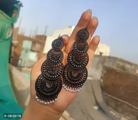 Black long Earrings for girls and women.