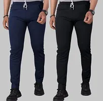 Stylish Cotton Blend Regular Track Pants For Men Pack Of 3-thumb1