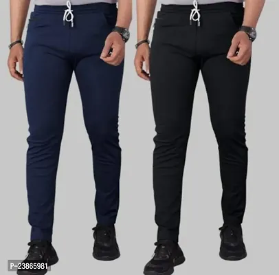 Stylish Cotton Blend Regular Track Pants For Men Pack Of 3-thumb3