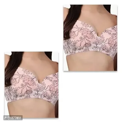 Stylish Pink Cotton Blend Printed Bras For Women Pack Of 2-thumb0