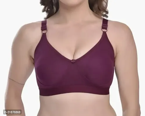 Stylish Purple Cotton Blend Solid Bras For Women-thumb0