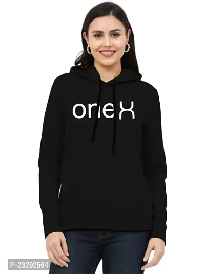 Stylish Fancy Cotton Blend Printed Hoodie Sweatshirts For Women