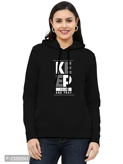 Stylish Fancy Cotton Blend Printed Hoodie Sweatshirts For Women