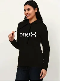 Women Full Sleeve Solid Hooded Sweatshirt-thumb2