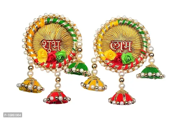 Agarwal Trading Corporation Subh Labh Traditional Art Handmade Door Bandarwal Toran for Home D?cor Hangings for Decoration, Set of 2