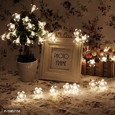 Agarwal Trading Corporation Warm White 16 LED Silicon Cherry Flower String Fairy Lights Decorative Flower Light for Diwali Christmas Festival DIY Wedding Party Bedroom Indoor Outdoor Garden Decoration-thumb3