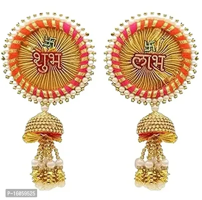 Agarwal Trading Corporation Subh Labh Traditional Art Handmade Door Bandarwal Toran for Home D?cor Hangings for Decoration (Multicolour) Set of 1