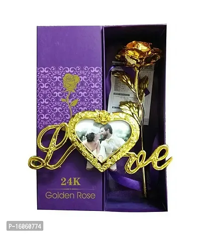Agarwal Trading Corporation Golden Rose with Love Photo Frame | Valentine's Day Gift for Girlfriend Boyfriend with Beautiful Gift Box (Red Rose with Love Photo Frame).-thumb2