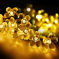 Silicon Flower Curtain String Window Festival Lights Indoor Outdoor Home Decoration Series for Diwali, Christmas, Wedding,(3 Meter, Warm White,14 Flower LED)-thumb4