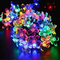 Silicon Flower Curtain String Window Festival Lights Indoor Outdoor Home Decoration Series for Diwali, Christmas, Wedding,(3 Meter, MULTICOLOR,14 Flower LED)-thumb2