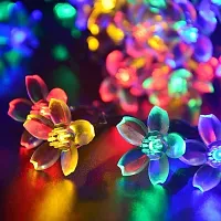 Silicon Flower Curtain String Window Festival Lights Indoor Outdoor Home Decoration Series for Diwali, Christmas, Wedding,(3 Meter, MULTICOLOR,14 Flower LED)-thumb3