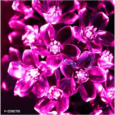 Silicon Flower Curtain String Window Festival Lights Indoor Outdoor Home Decoration Series for Diwali, Christmas, Wedding,(3 Meter, PURPLE,14 Flower LED)-thumb5