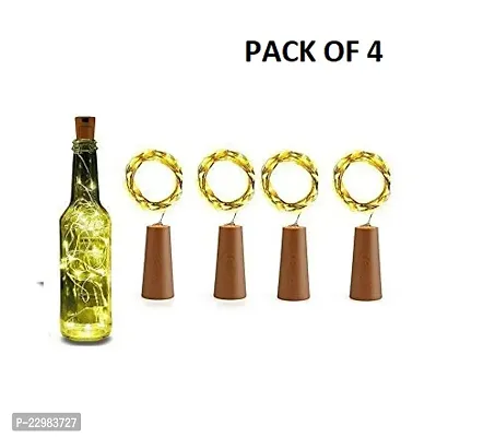 20 Led Wine Bottle Cork Copper Wire String Lights,2M Battery Operated (Warm White,Pack of 4) 2 Meters