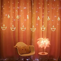 12 Diya (6 Big, 6 Small) 8 Mode Controller Curtain String Lights Led Lights for Home Decoration, Diwali Lights for Decoration for Home, (Warm White)-thumb4