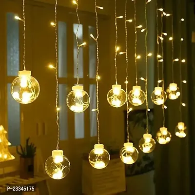 Warm White 12 Wish Balls 108 LED Wish Balls Window Curtain String Lights with 8 Flashing Modes Decoration for Christmas, Wedding, Party, Home, Patio Lawn