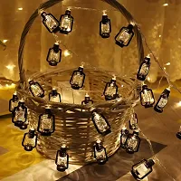 14 LED Black Lantern Fairy String Lights for Home, Diwali Festival Decor Lights, Waterproof String Fairy Rice Lights for Indoor and Outdoor Decoration Lights Plug-in (3 Meter Warm White)-thumb1