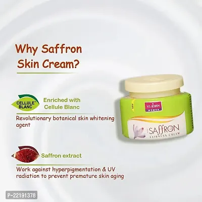 VI - JOHN Saffron Skin Organic Fairness Cream For Remove Dark Spots, Skin Whitening With Blend Of Cellule Blanc, Saffron, Vitamin E  Mulberry Extract (All Skin) - 50 Gm Each Pack (Pack of 1)(FC-CM)-thumb3