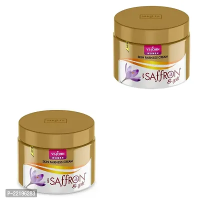 VI - JOHN Gold Saffron Fairness Cream For Uneven Skin Tone  | Chemical Free Face Radiant Glow And All Dark Spots- 50 Gm Each Pack Type of-thumb0