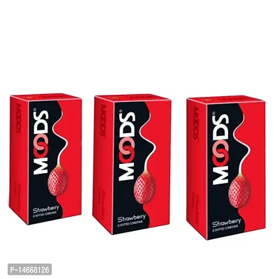 MOODS CONDOMS STRAWBERRY FLAVOUR PACK OF 3