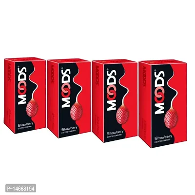 MOODS CONDOM STRAWBERRY FLAVOUR PACK OF 4