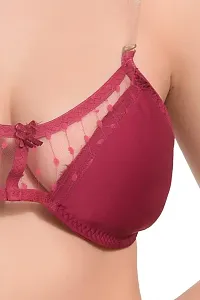 LILYSILK Light Padded Wired3/4th Coverage Sexy Mesh Fashion Bra with Detachable Strap-thumb4