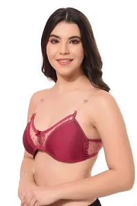 LILYSILK Light Padded Wired3/4th Coverage Sexy Mesh Fashion Bra with Detachable Strap-thumb3