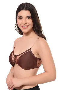 LILYSILK Light Padded Wired3/4th Coverage Sexy Mesh Fashion Bra with Detachable Strap-thumb3