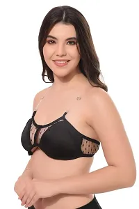 LILYSILK Light Padded Wired3/4th Coverage Sexy Mesh Fashion Bra with Detachable Strap-thumb3