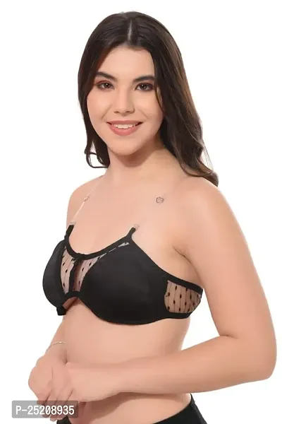 LILYSILK Light Padded Wired3/4th Coverage Sexy Mesh Fashion Bra with Detachable Strap-thumb4