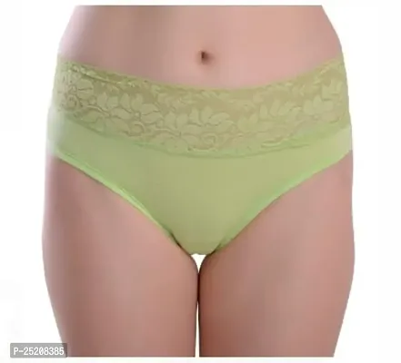 LilySilk Women Mid Waist Hipster Panty with Cotton Lace Panel (Non Fading,Strechable,Light Weight,Absorbent,Odourfree) (Green, Blue  Beige,)-thumb3