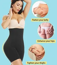 Womens Cotton Lycra Tummy Control 4-in-1 Blended High Waist Tummy and Thigh Shapewear-thumb1
