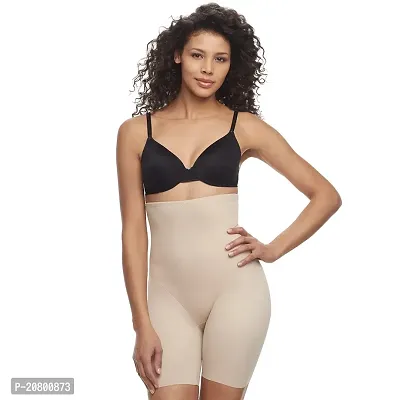 Womens Cotton Lycra Tummy Control 4-in-1 Blended High Waist Tummy and Thigh Shapewear-thumb0