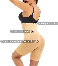 Womens Cotton Lycra Tummy Control 4-in-1 Blended High Waist Tummy and Thigh Shapewear-thumb1