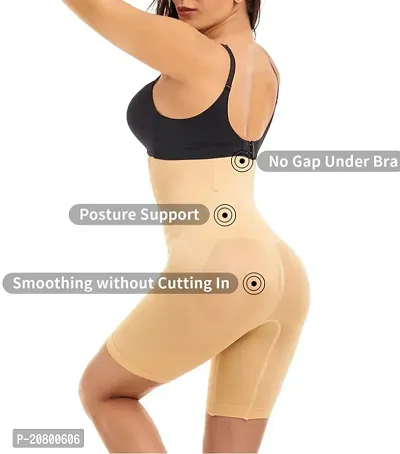 Womens Cotton Lycra Tummy Control 4-in-1 Blended High Waist Tummy and Thigh Shapewear-thumb2