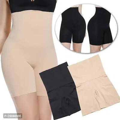 Womens Cotton Lycra Tummy Control 4-in-1 Blended High Waist Tummy and Thigh Shapewear-thumb0