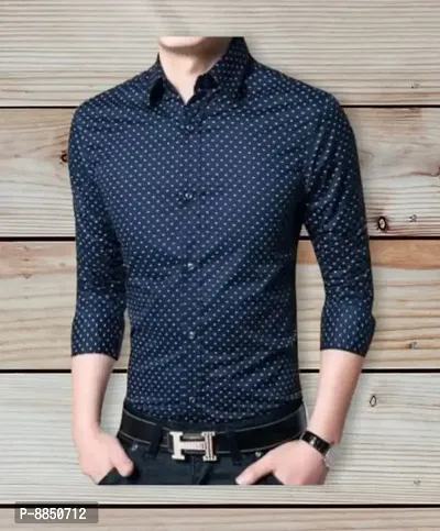 Classic Cotton Blend Polka Dotted Casual Shirts for Men-thumb0