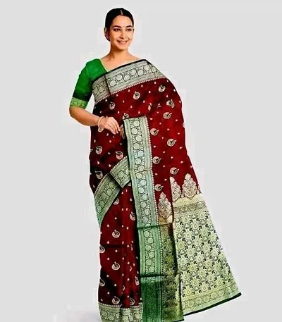 Elegant Banarasi Silk Zari Woven Saree with Blouse piece