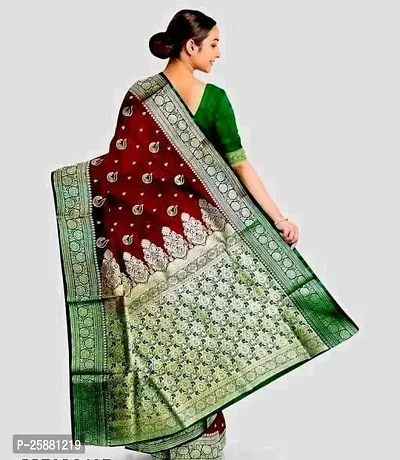 Classic Cotton Silk Saree with Blouse piece For Women-thumb2