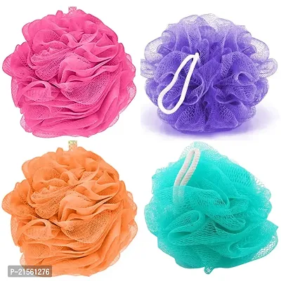 Trendy Look Premium Soft Foaming Shower Loofahs Round / Bath Scrub For Men  Women (BUY 2 GET 2 FREE, SIZE 60)