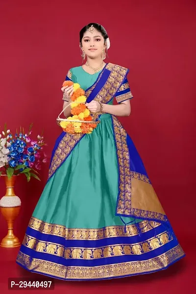 Elegant Brocade Lehenga Choli For Girls-thumb0