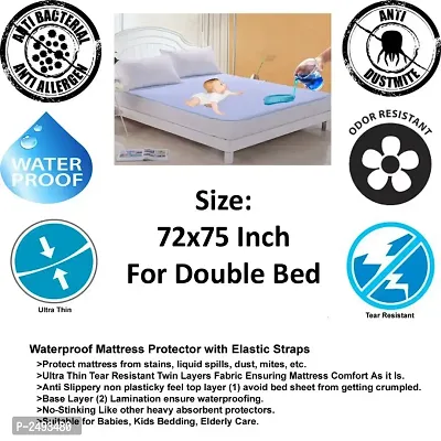 Waterproof Double Bed Mattress Protector Cover 72x75 Inch-thumb0