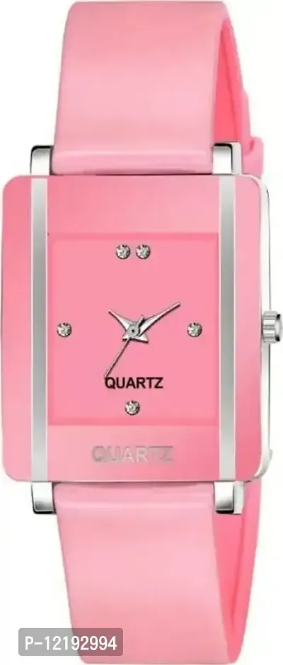 Pink Square Shape Simple and Professional Women Watch - for Girls Analog Watch - for Girls-thumb0