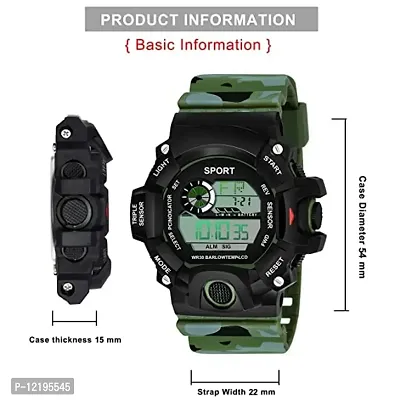 MRS Enterprises Digital Round Boy's Automatic Wrist Watch (Black Dial, Multicolored Strap) Suitable for Daily and Casual Wear-thumb2