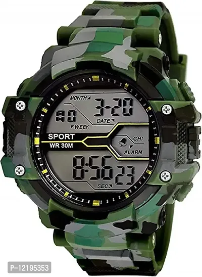 MRS Enterprises Military Green Army Digital Sport Black Dial Sports Men's and Boy's Watch-thumb0