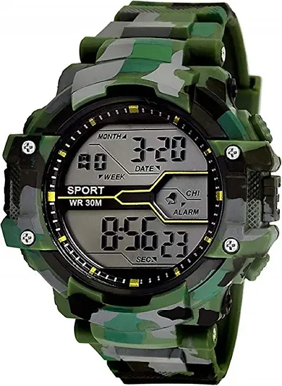 MRS Enterprises Military Green Army Digital Sport Black Dial Sports Men's and Boy's Watch