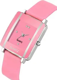 Pink Square Shape Simple and Professional Women Watch - for Girls Analog Watch - for Girls-thumb1