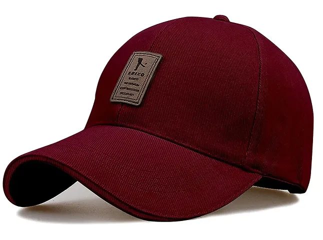 CLASSYMESSI Men's and Women's Baseball Caps with Adjustable Buckle EDIKO Cap (Maroon)