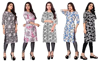 Classic Crepe Printed Kurti for Women, Pack of 5-thumb2