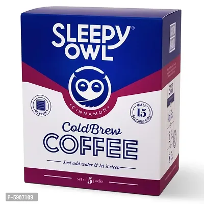 Sleepy Owl Coffee Cinnamon Cold Brew Packs | Set of 5 Packs - Makes 15 Cups